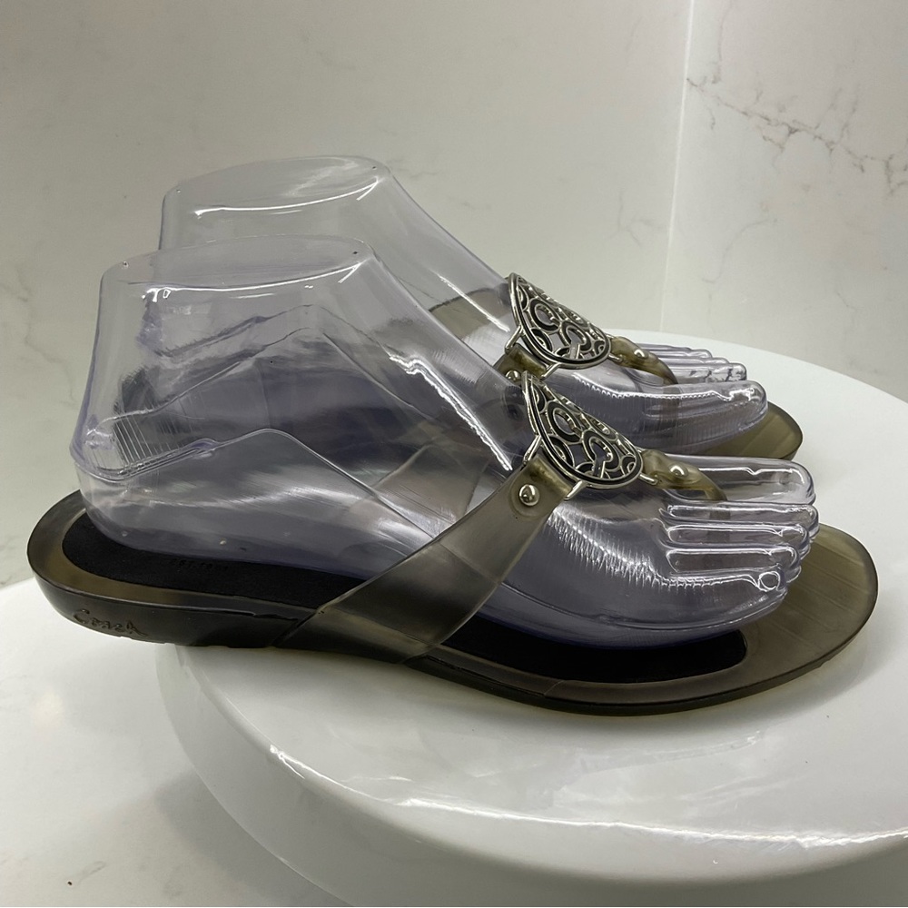 Coach Clear gray Jelly Flip Flops Size 5 - 8 - Picture 6 of 12